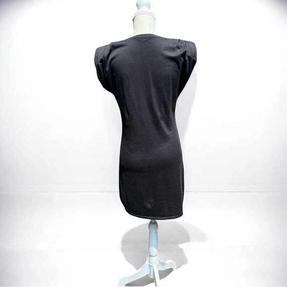 🌻St. Roche Black "Echo" Padded Shoulder Mini Shirt Dress Size Small $285 Retail - Picture 9 of 14